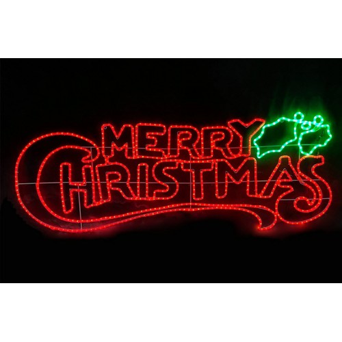 185cm Merry Christmas Sign Red Colour
